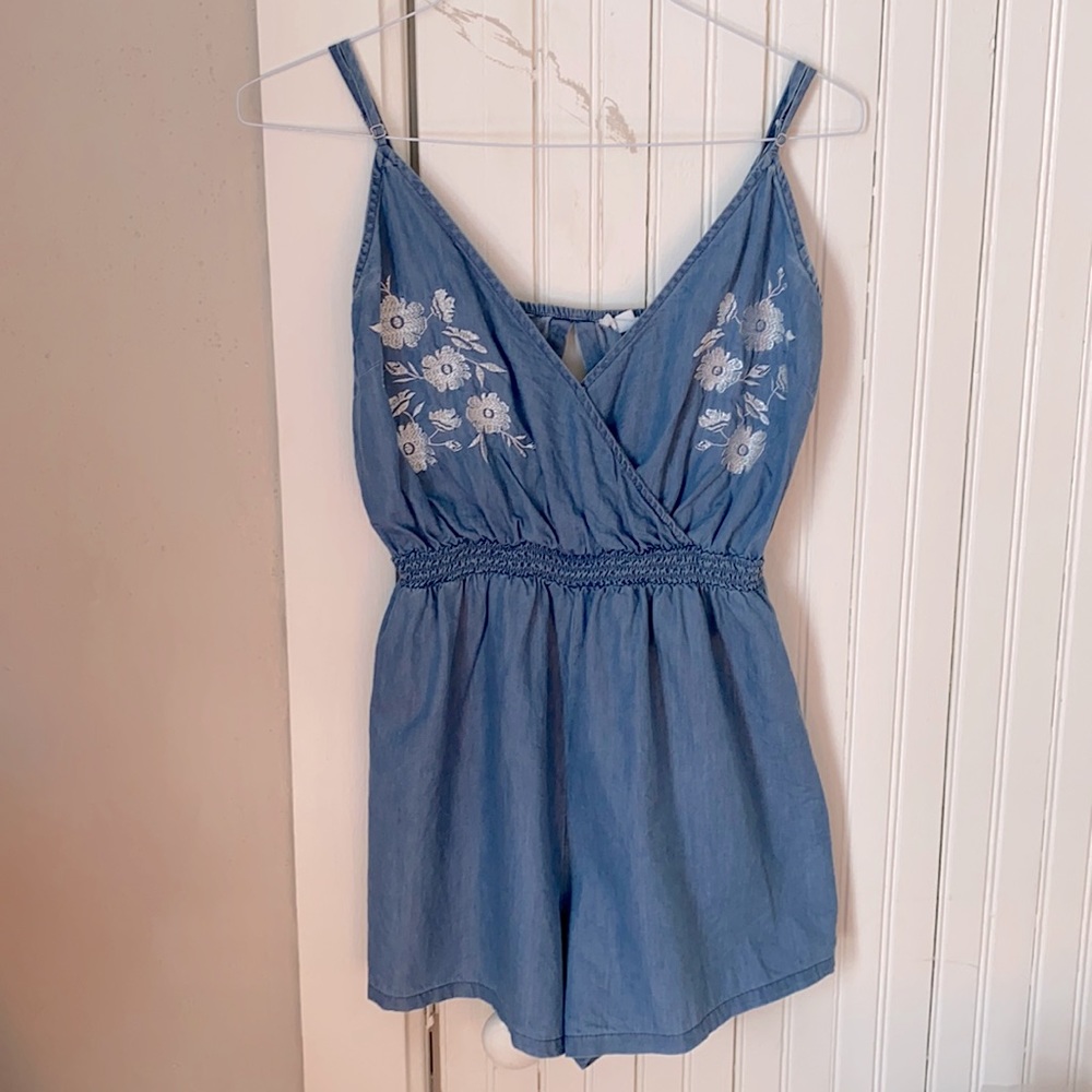 Plain blue jumpsuit
